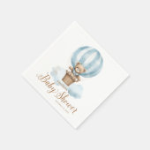 Serviette En Papier Baby shower Garçon bleu Teddy Bear (Coin)
