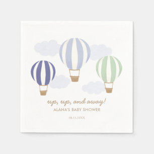 Serviette En Papier Baby shower garçon Blue Hot Air Balloons