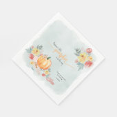 Serviette En Papier Baby shower garçon Citrouille aquarelle (Coin)