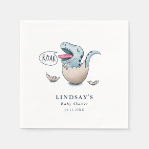 Serviette En Papier Baby shower Garçon Dinosaur Bleu Cute