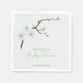 Serviette En Papier Baby shower garçon floral bleu pastel (Devant)