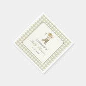 Serviette En Papier Baby Shower Garçon Golf Gingham Vert (Coin)