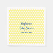 Serviette En Papier Baby shower garçon Pois jaune bleu  garçon (Devant)