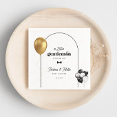 Serviette En Papier Baby shower Garçon Retro Little Gentleman Balloons