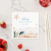 Serviette En Papier Baby shower Garçon Starfish de la tortue marine mo (En situation)