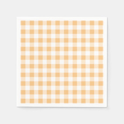 Serviette En Papier Baby shower gingham orange (Devant)