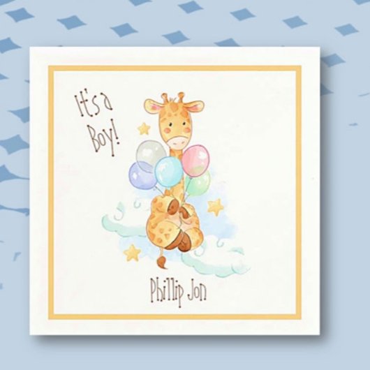 Serviette En Papier Baby shower Giraffe Papier Napkin
