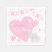 Serviette En Papier Baby shower Girl Eléphant Balloon Papier Napkin (Devant)