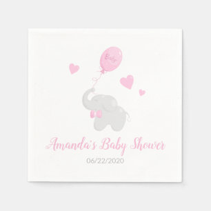 Serviette En Papier Baby shower Girl Eléphant Balloon Papier Napkin