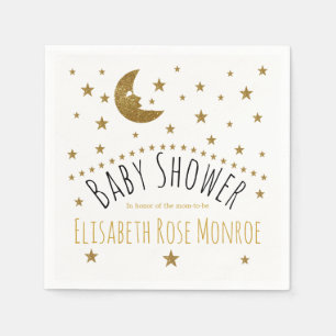 Serviette En Papier Baby shower Gold Moon et Stars