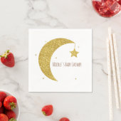 Serviette En Papier Baby shower Gold & White Moon & Stars (En situation)