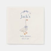 Serviette En Papier Baby shower goose blue (Devant)