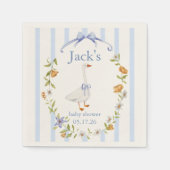 Serviette En Papier Baby shower goose blue (Devant)