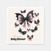 Serviette En Papier Baby shower gothique d'Halloween rose (Devant)