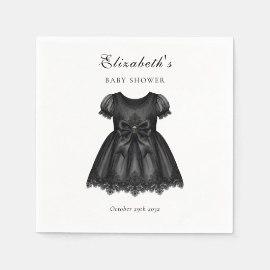 Serviette En Papier Baby shower gothique élégant (Devant)