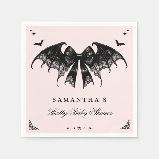 Serviette En Papier Baby shower gothique élégant (Devant)