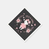 Serviette En Papier Baby shower gothique rose noir (Coin)
