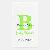Serviette En Papier Baby shower Green Jungle Thème Monogramme Nom (Devant)