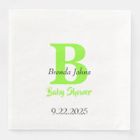 Baby shower Green Jungle Thème Monogramme Nom
