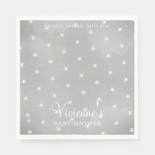Serviette En Papier Baby shower gris de Twinkle Little Star