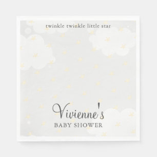Serviette En Papier Baby shower gris de Twinkle Little Star