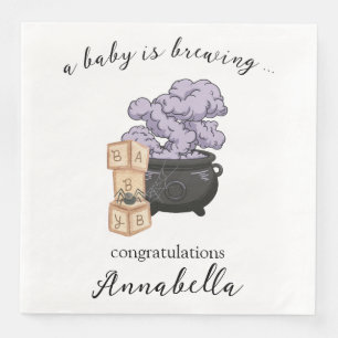 Serviette En Papier Baby Shower Halloween Chaudron de Sorcière