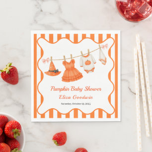 Serviette En Papier Baby Shower Halloween Fille Petite Sorcière Citr