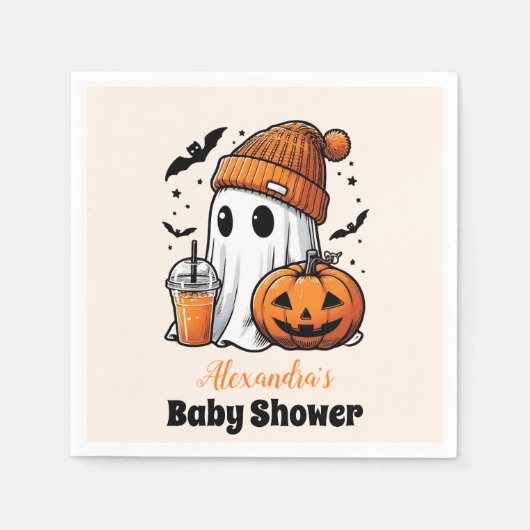 Serviette En Papier Baby shower Halloween mignon (Devant)