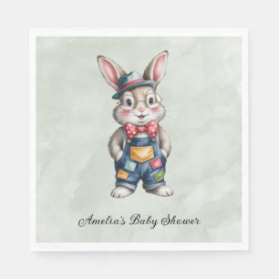 Serviette En Papier Baby Shower Hipster Lapin Garçon