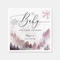 Baby shower hivernal neige rose