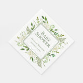 Serviette En Papier Baby Shower Hydrangeas Blanches (Coin)
