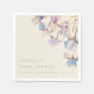 Serviette En Papier Baby shower Iris aquarelle