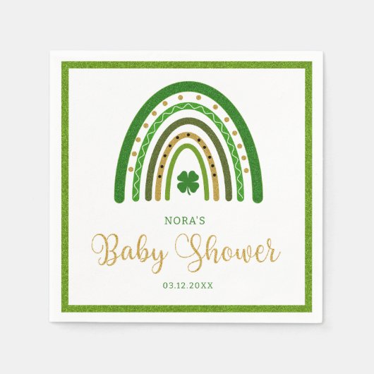 Serviette En Papier Baby shower irlandais Rainbow St. Patrick (Devant)