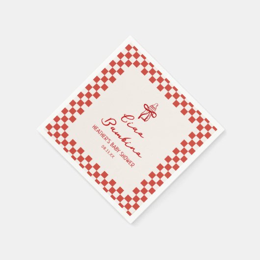 Serviette En Papier Baby shower italien de pizza Ciao Bambino (Coin)