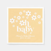 Serviette En Papier baby shower jaune boho Daisy serviettes (Devant)