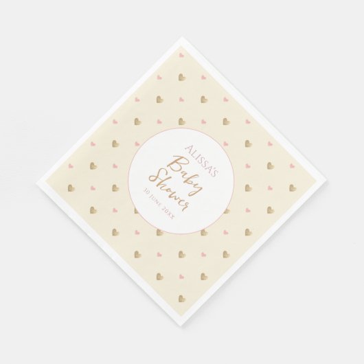 Serviette En Papier Baby shower jaune chic (Coin)