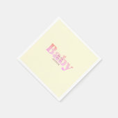 Serviette En Papier Baby shower jaune et rose (Coin)