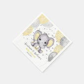 Serviette En Papier Baby shower jaune mignon Eléphant Ballons Napkins (Coin)