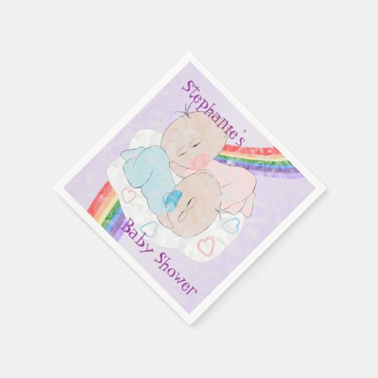 Serviette En Papier Baby shower jumeaux (Coin)