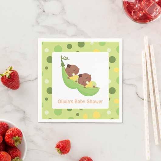 Serviette En Papier Baby shower Jumeaux Africain-Américain (En situation)