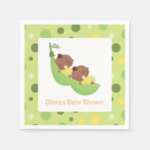 Serviette En Papier Baby shower Jumeaux Africain-Américain