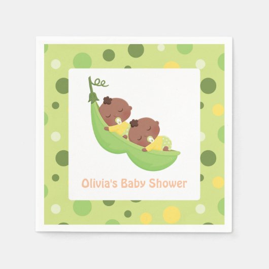 Serviette En Papier Baby shower Jumeaux Africain-Américain (Devant)