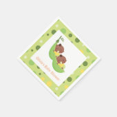 Serviette En Papier Baby shower Jumeaux Africain-Américain (Coin)