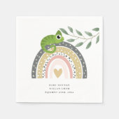 Serviette En Papier Baby shower Jungle, Arc En Ciel Et Chameleon (Devant)