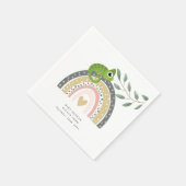 Serviette En Papier Baby shower Jungle, Arc En Ciel Et Chameleon (Coin)