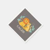 Serviette En Papier Baby shower Jungle Lion Napkin (Coin)
