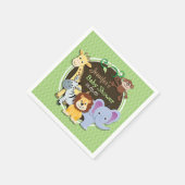 Serviette En Papier Baby shower Jungle mignon ; Ovales verts (Coin)