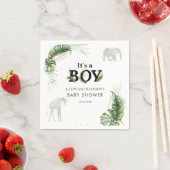 Serviette En Papier Baby shower Jungle Safari Elephant Boy (En situation)