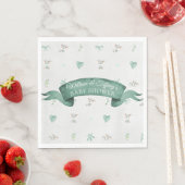 Serviette En Papier Baby shower Koala pour bébé vert et gris (En situation)