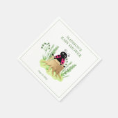 Serviette En Papier Baby shower Ladybug d'aquarelle rose (Coin)
